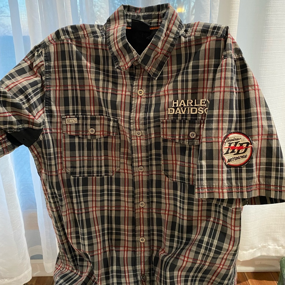 Harley-Davidson Short Sleeve Button Up Men’s Shirt Size Large